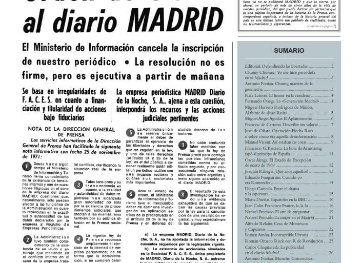 Edición conmemorativa 50 aniversario cierre diario Madrid